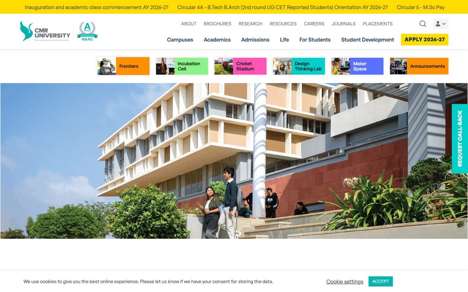 CMR University homepage