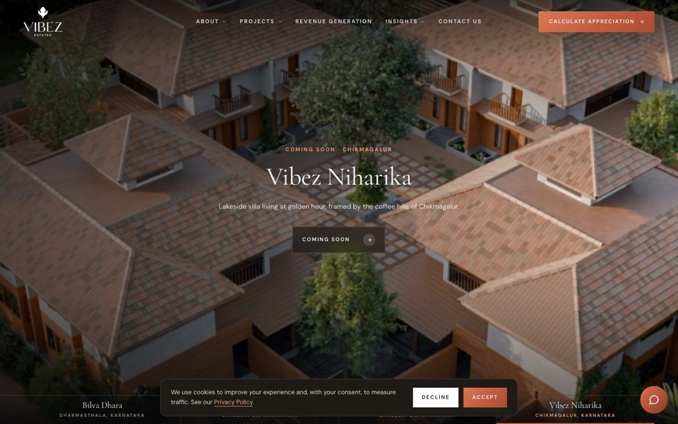 Vibez Estates homepage